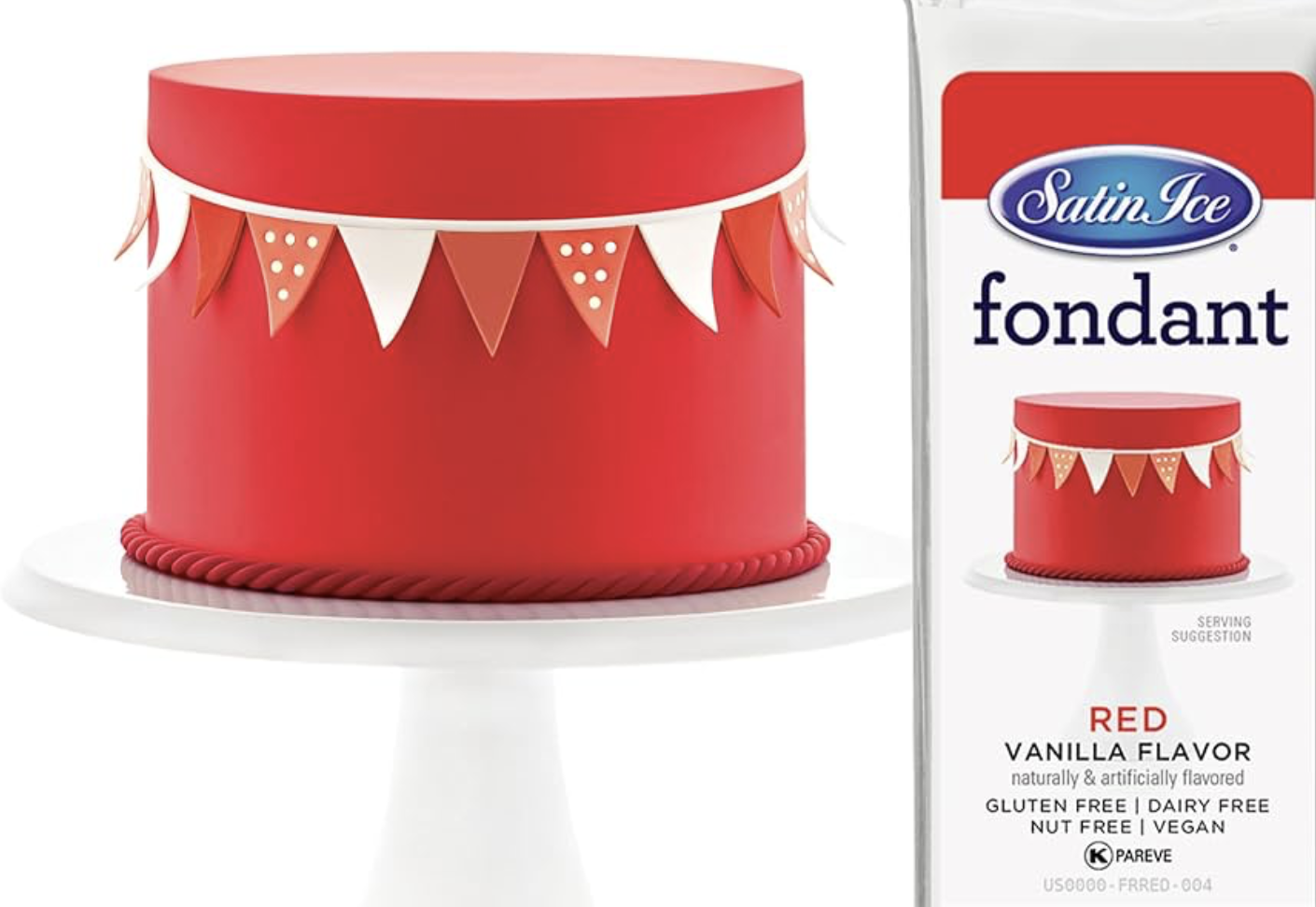 Satin Ice Red Vanilla Fondant 紅色/香草卷翻糖